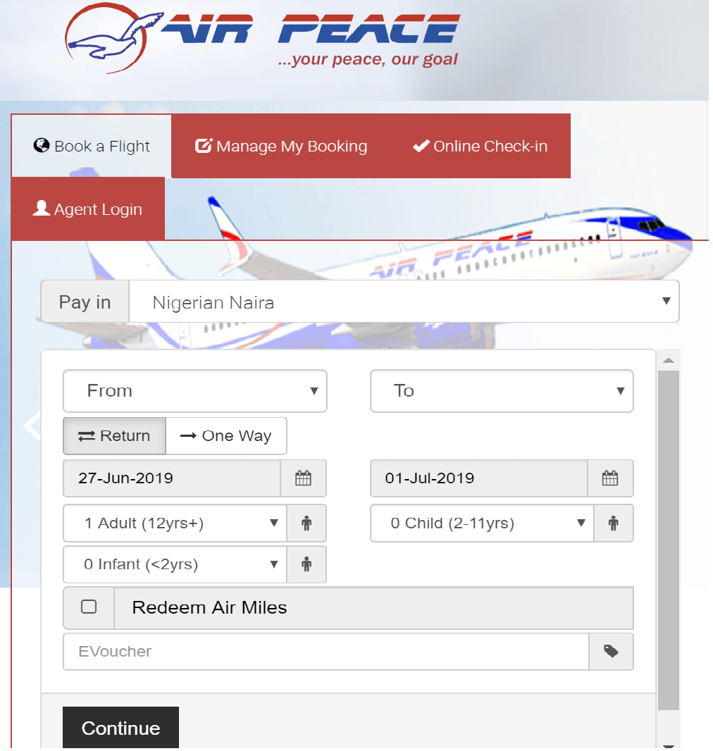 Air Peace Online Flight Booking